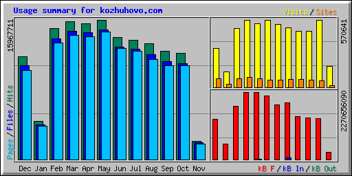 Usage summary for kozhuhovo.com